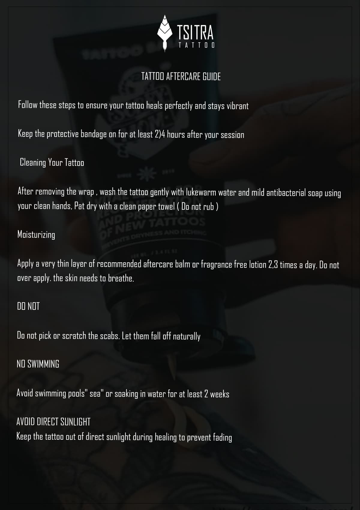 Aftercare Guide English